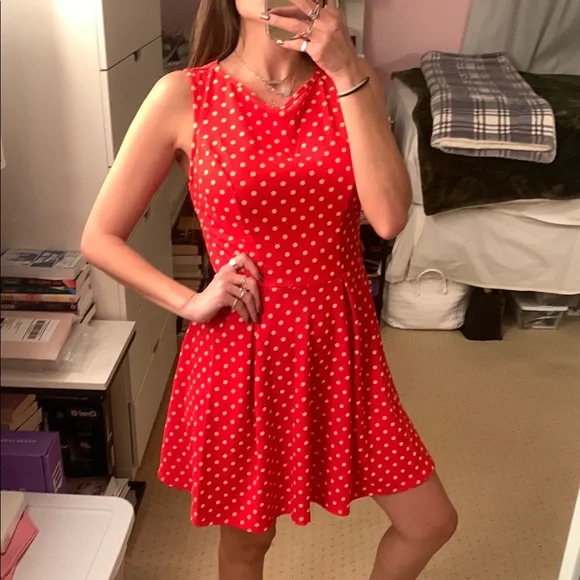 strapless open back dress Keep on Dancin' - Red - All Over Print
